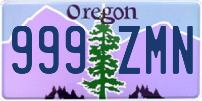 OR license plate 999ZMN