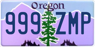 OR license plate 999ZMP