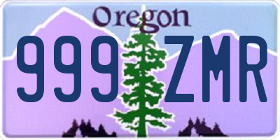 OR license plate 999ZMR