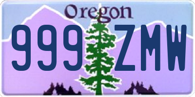 OR license plate 999ZMW