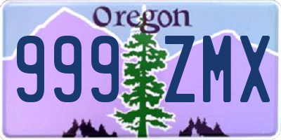 OR license plate 999ZMX