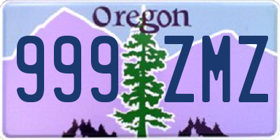 OR license plate 999ZMZ