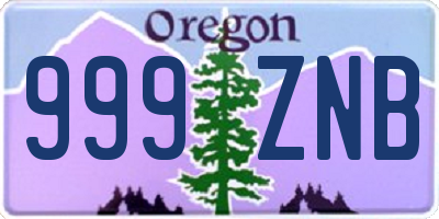 OR license plate 999ZNB