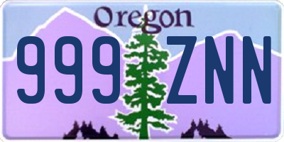 OR license plate 999ZNN