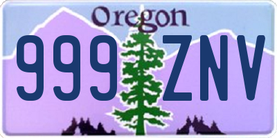 OR license plate 999ZNV