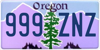 OR license plate 999ZNZ