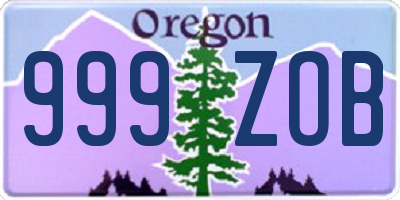 OR license plate 999ZOB