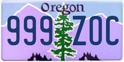 OR license plate 999ZOC