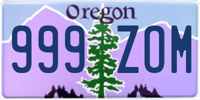 OR license plate 999ZOM