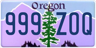 OR license plate 999ZOQ