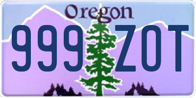 OR license plate 999ZOT