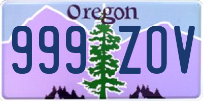 OR license plate 999ZOV