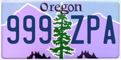 OR license plate 999ZPA