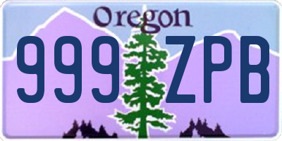 OR license plate 999ZPB