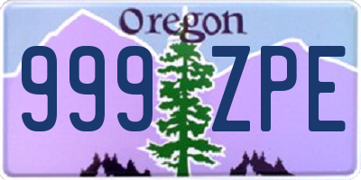 OR license plate 999ZPE