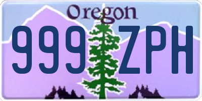 OR license plate 999ZPH