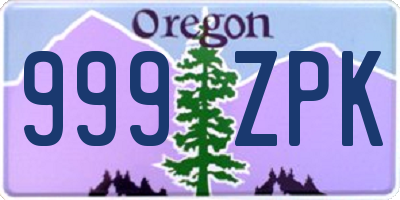 OR license plate 999ZPK