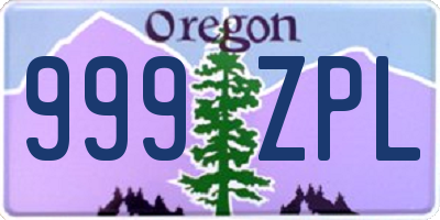 OR license plate 999ZPL