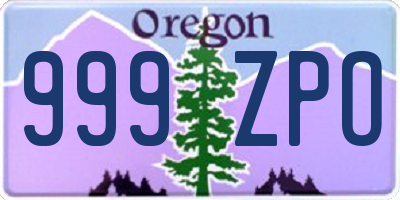 OR license plate 999ZPO