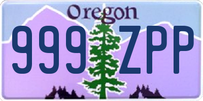 OR license plate 999ZPP