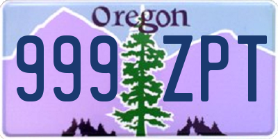 OR license plate 999ZPT