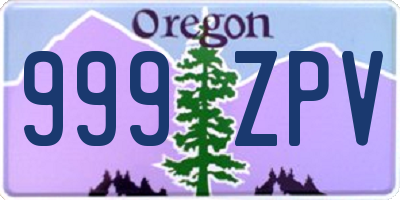 OR license plate 999ZPV