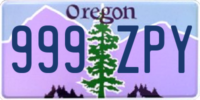 OR license plate 999ZPY