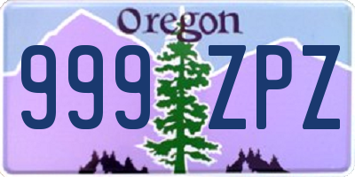 OR license plate 999ZPZ