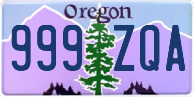 OR license plate 999ZQA