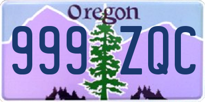 OR license plate 999ZQC