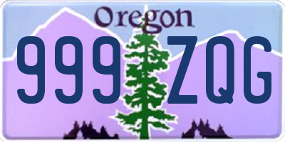 OR license plate 999ZQG