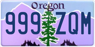 OR license plate 999ZQM