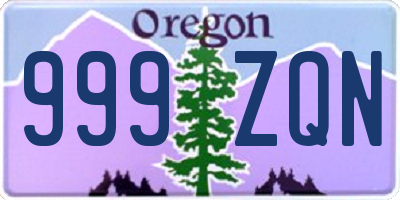 OR license plate 999ZQN