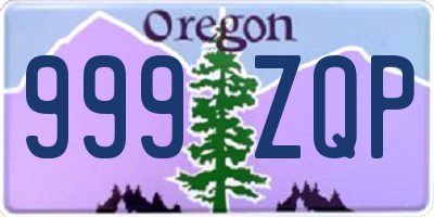 OR license plate 999ZQP