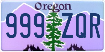 OR license plate 999ZQR