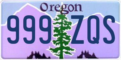 OR license plate 999ZQS