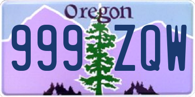 OR license plate 999ZQW