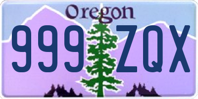 OR license plate 999ZQX