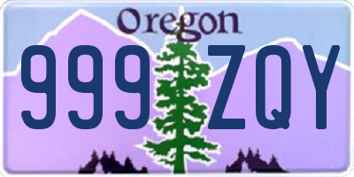 OR license plate 999ZQY