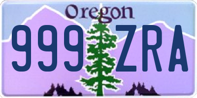 OR license plate 999ZRA