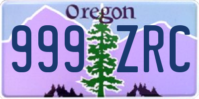 OR license plate 999ZRC