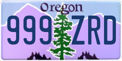 OR license plate 999ZRD