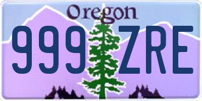 OR license plate 999ZRE