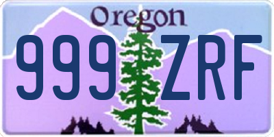 OR license plate 999ZRF