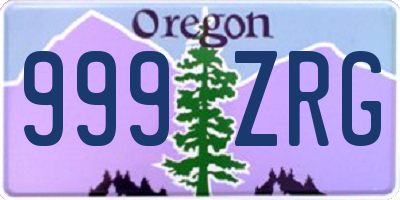 OR license plate 999ZRG