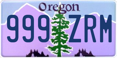 OR license plate 999ZRM