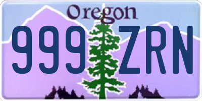 OR license plate 999ZRN