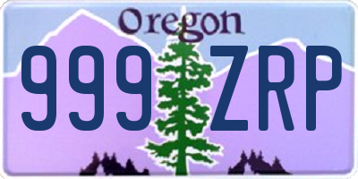 OR license plate 999ZRP