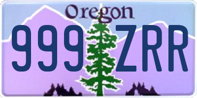 OR license plate 999ZRR