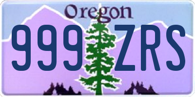 OR license plate 999ZRS